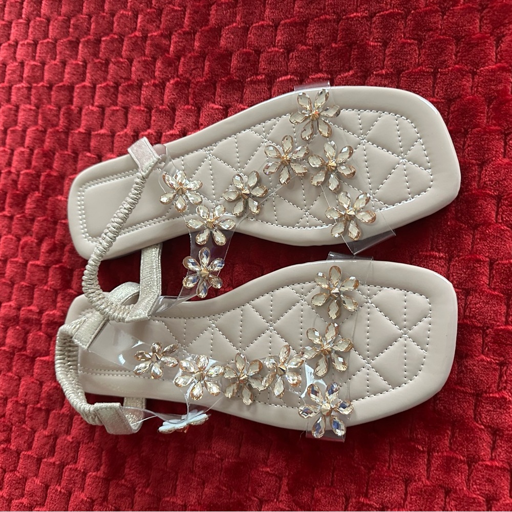 Elegant White Floral Sandals